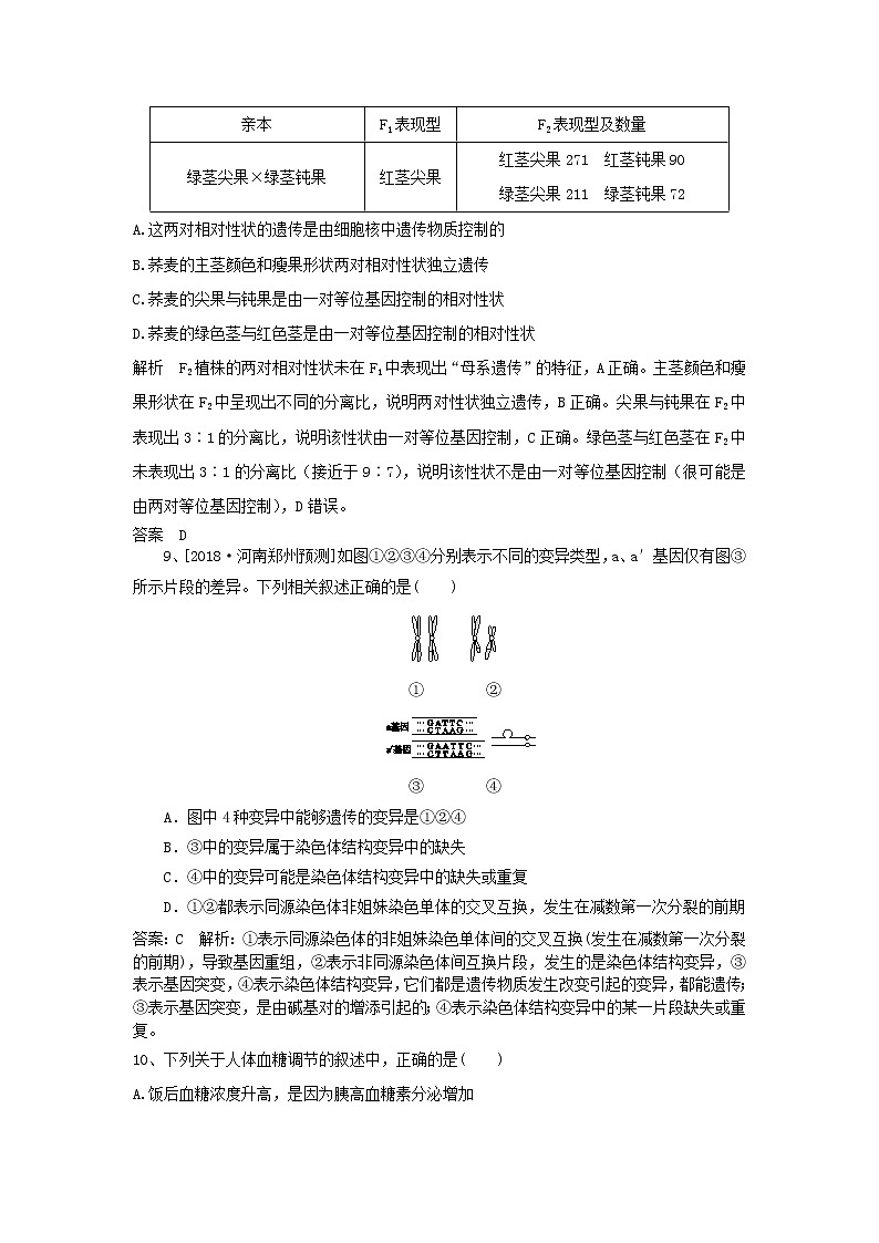 2019年高考生物一轮复习基础夯实练15（含解析）第3页