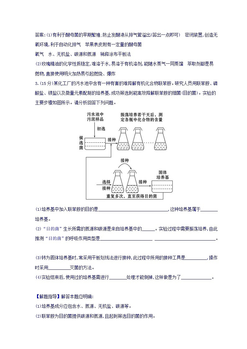 2019版高考生物二轮练习：专题13 生物技术实践 专题能力提升练 专题13(含解析)03