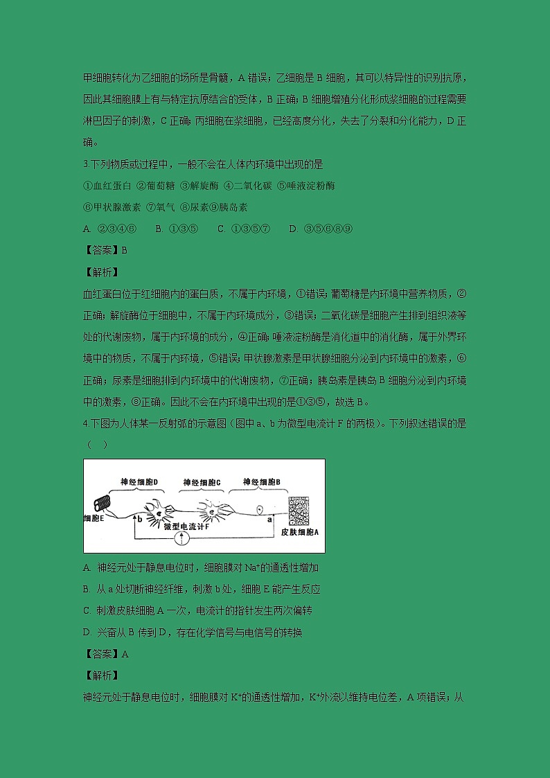 【生物】河南省上蔡县第二高级中学2018-2019学年高二上学期期中考试试题 （解析版）第2页