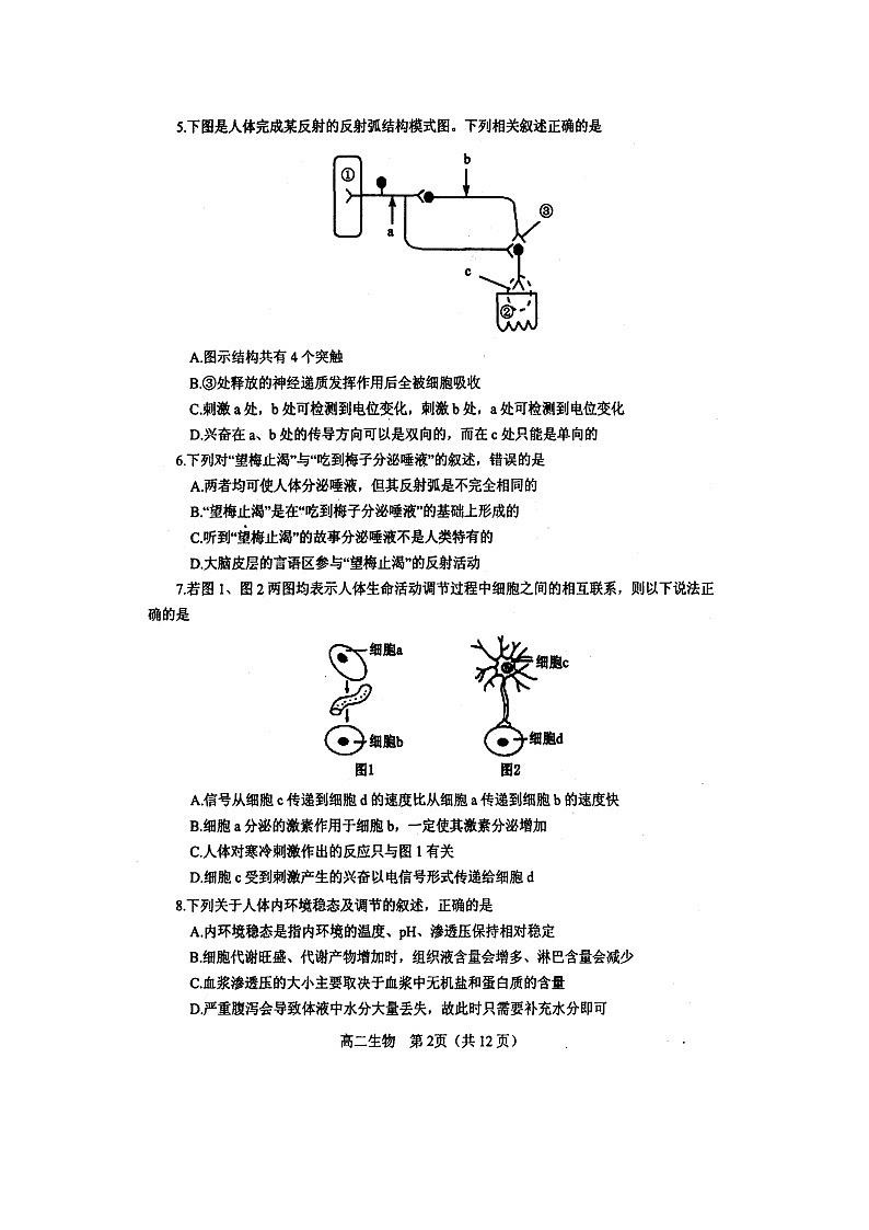 【生物】河南省南阳市2018-2019学年高二上学期期中考试试题02