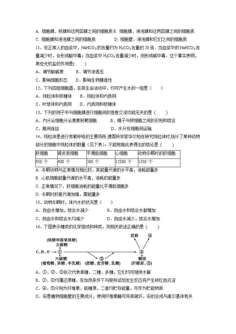 【生物】江西省赣州市五校协作体2018-2019学年高二上学期期中考试试题第2页