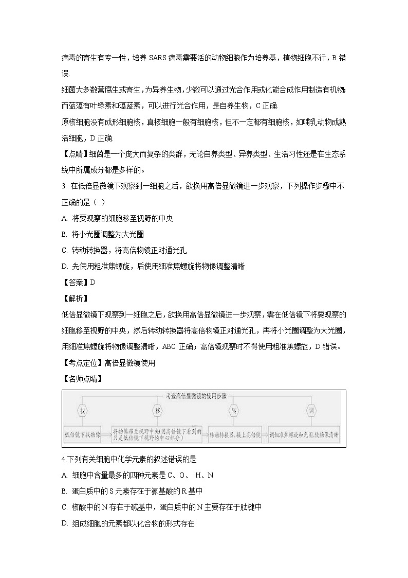 【生物】福建省师范大学附属中学2018-2019学年高二上学期期中考试试题 （解析版）02