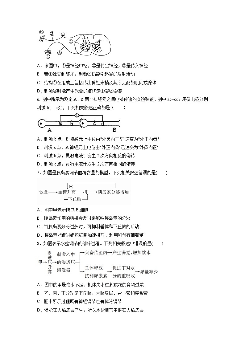 【生物】安徽省郎溪中学2018-2019学年高二上学期期中考试试题02