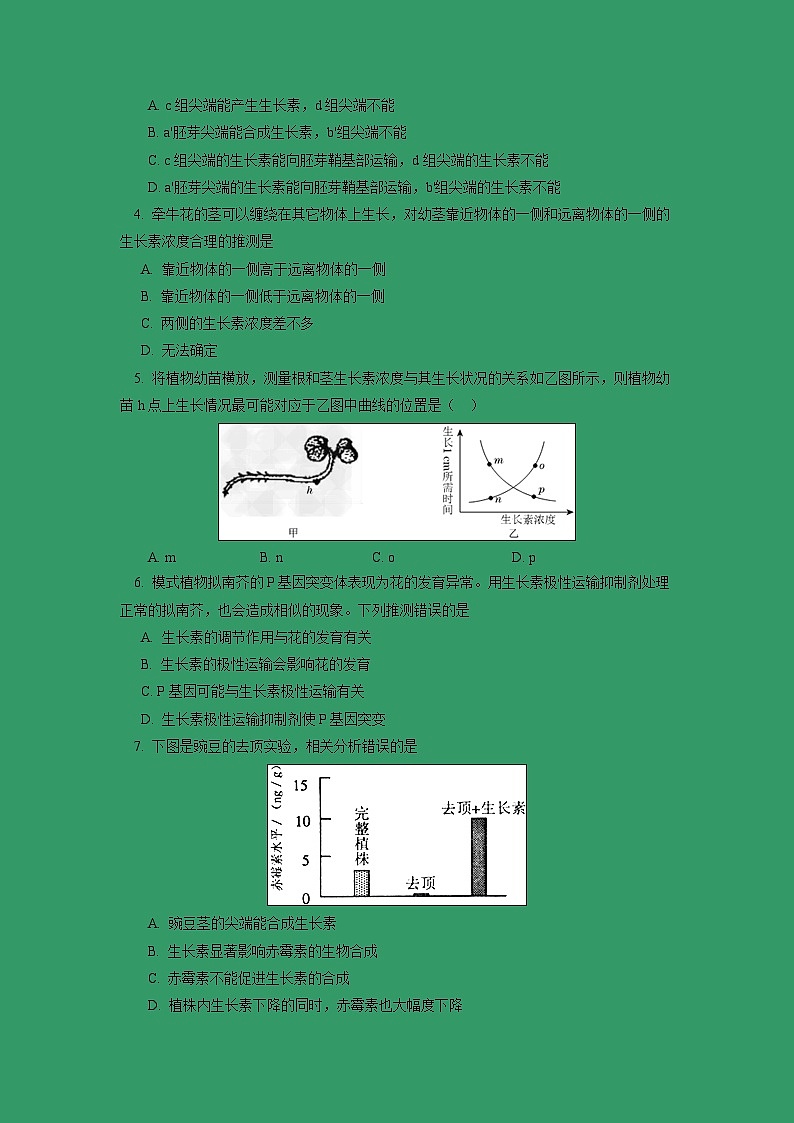 【生物】北京师大附中2018-2019学年高二上学期期中考试试卷02