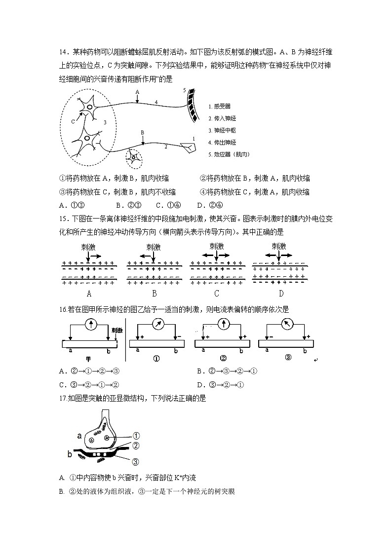 【生物】福建省东山县第二中学2018-2019学年高二上学期期中考试试题第3页