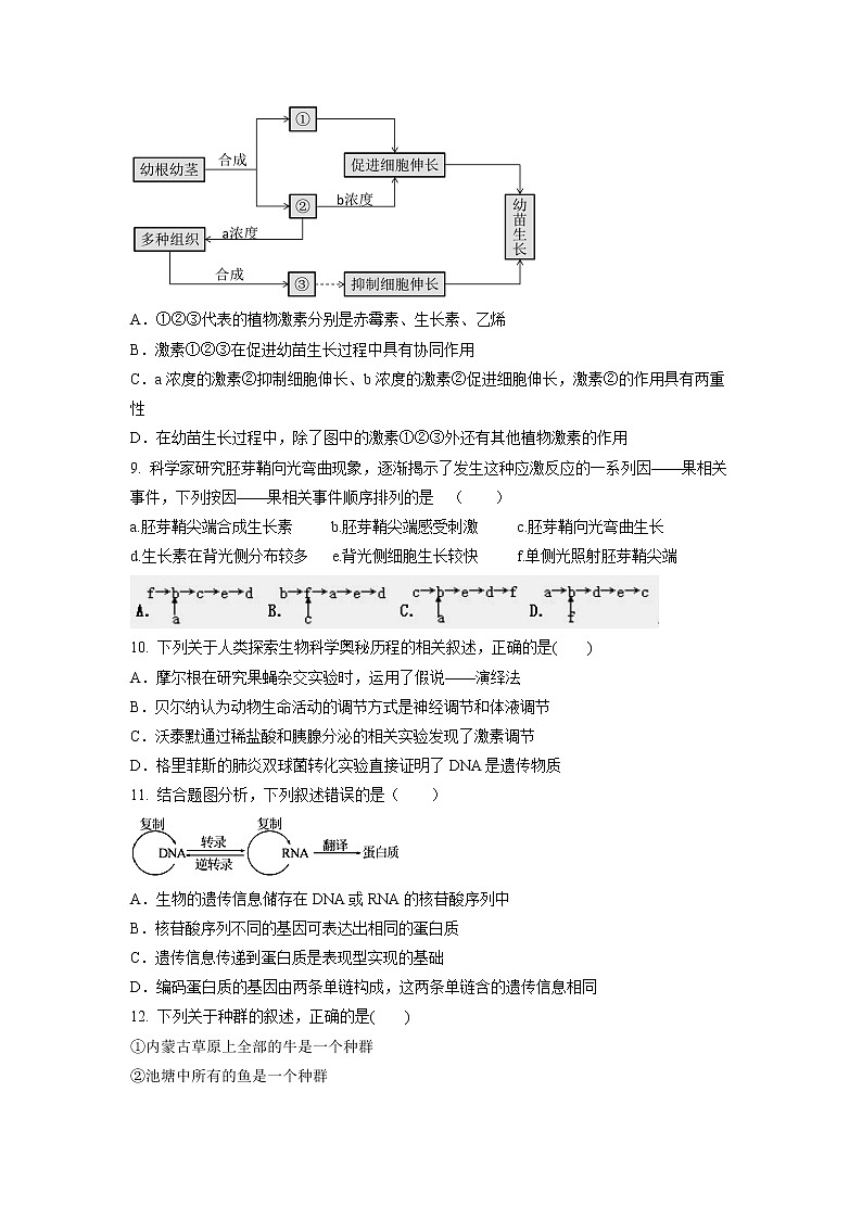 【生物】广西南宁市马山县金伦中学“4  N”高中联合体2018-2019学年高二上学期期中考试试题02