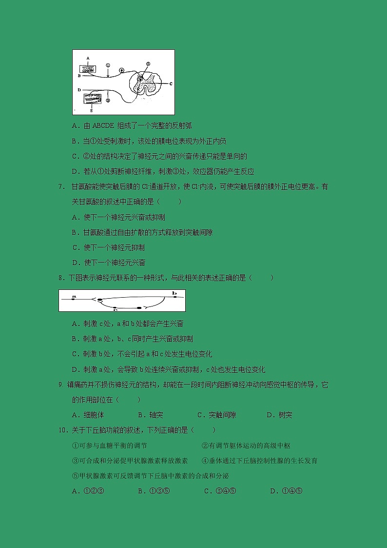 【生物】贵州省六盘水第七中学2018-2019学年高二上学期期中考试试卷02
