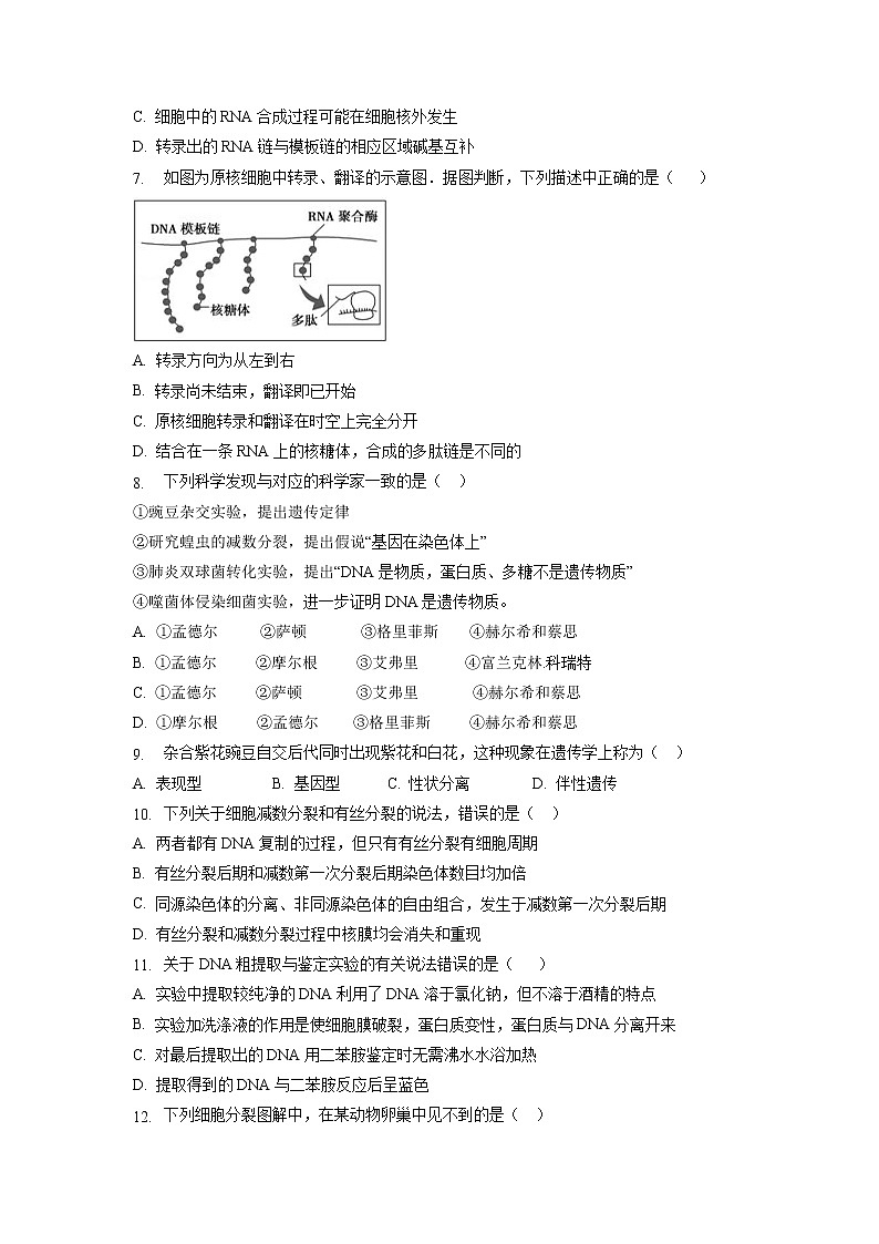 【生物】贵州省铜仁市第一中学2018-2019学年高二上学期期中考试试题02