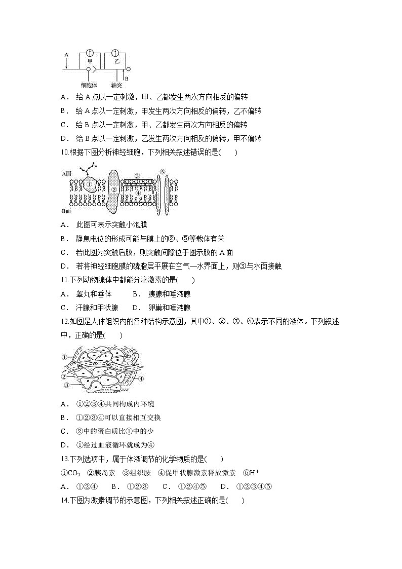 【生物】贵州省息烽县第一中学2018-2019学年高二上学期期中考试试题03