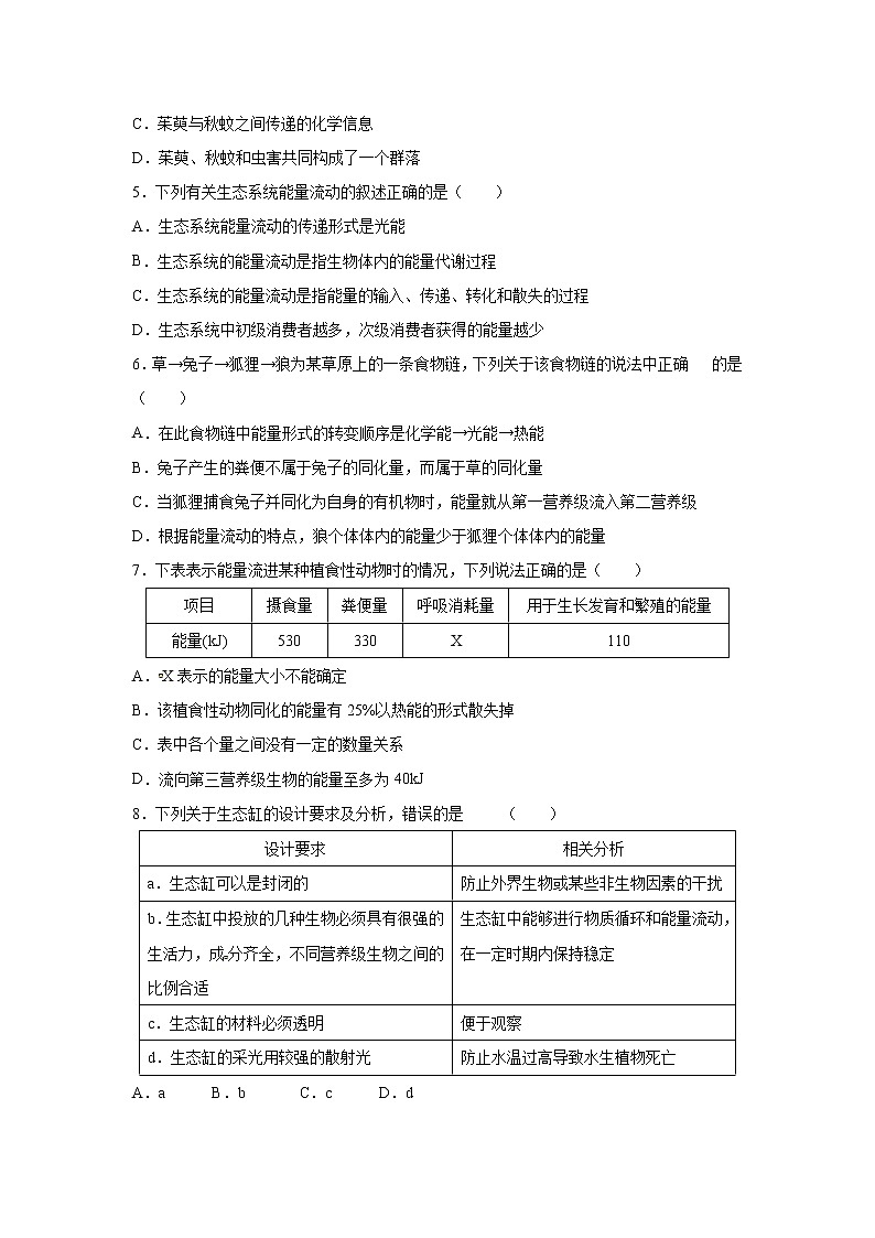 【生物】内蒙古杭锦后旗奋斗中学2018-2019学年高二下学期第一次月考试题02