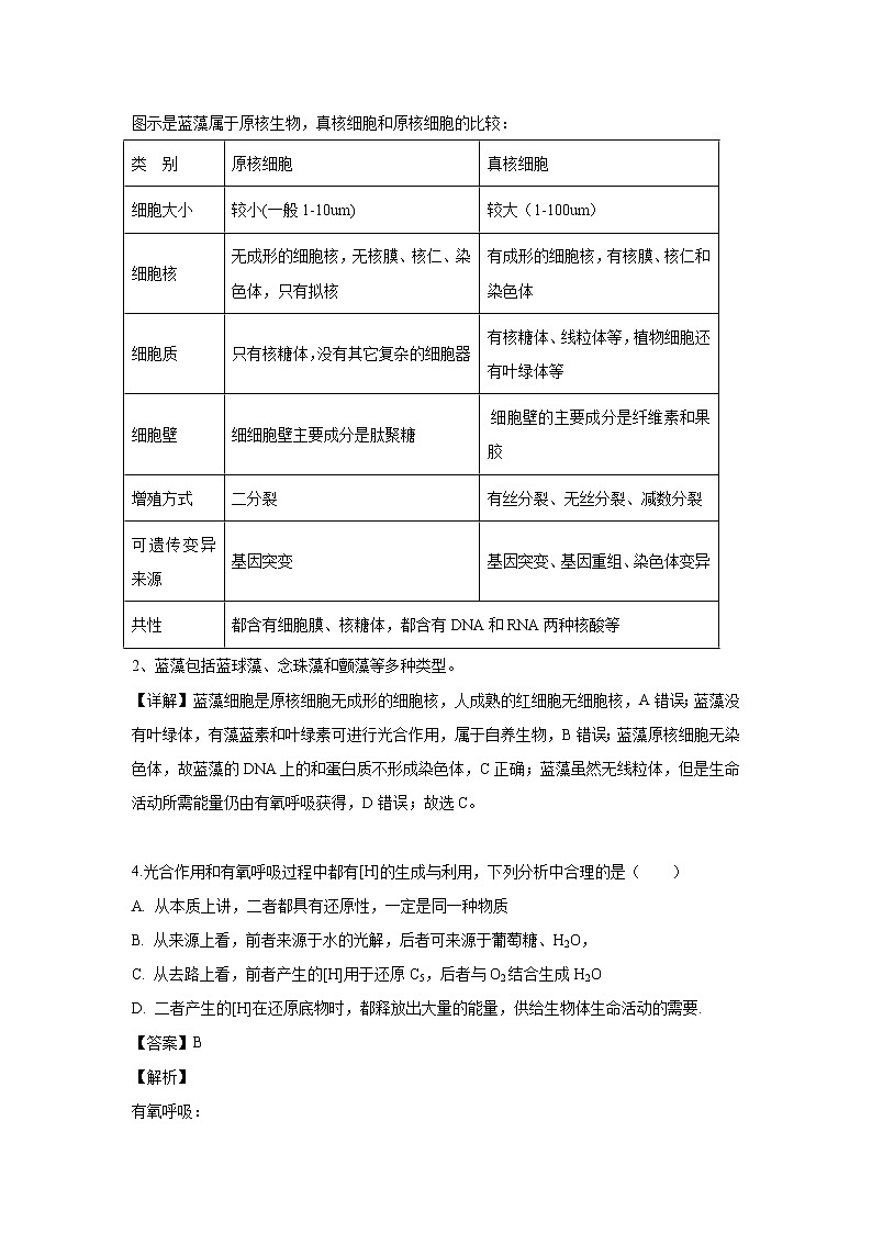 【生物】山西省长治市二中2018-2019学年高二下学期第二次月考试题（解析版）03
