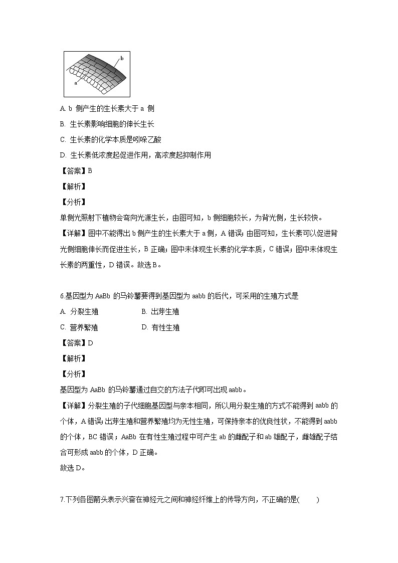 【生物】上海市徐汇区2018-2019学年高二下学期学习能力诊断卷生命科学试题 （解析版）03