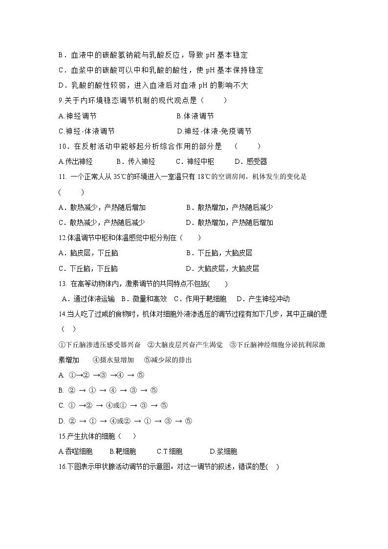 【生物】四川省德阳五中2018-2019学年高二下学期第一次月考试卷第2页