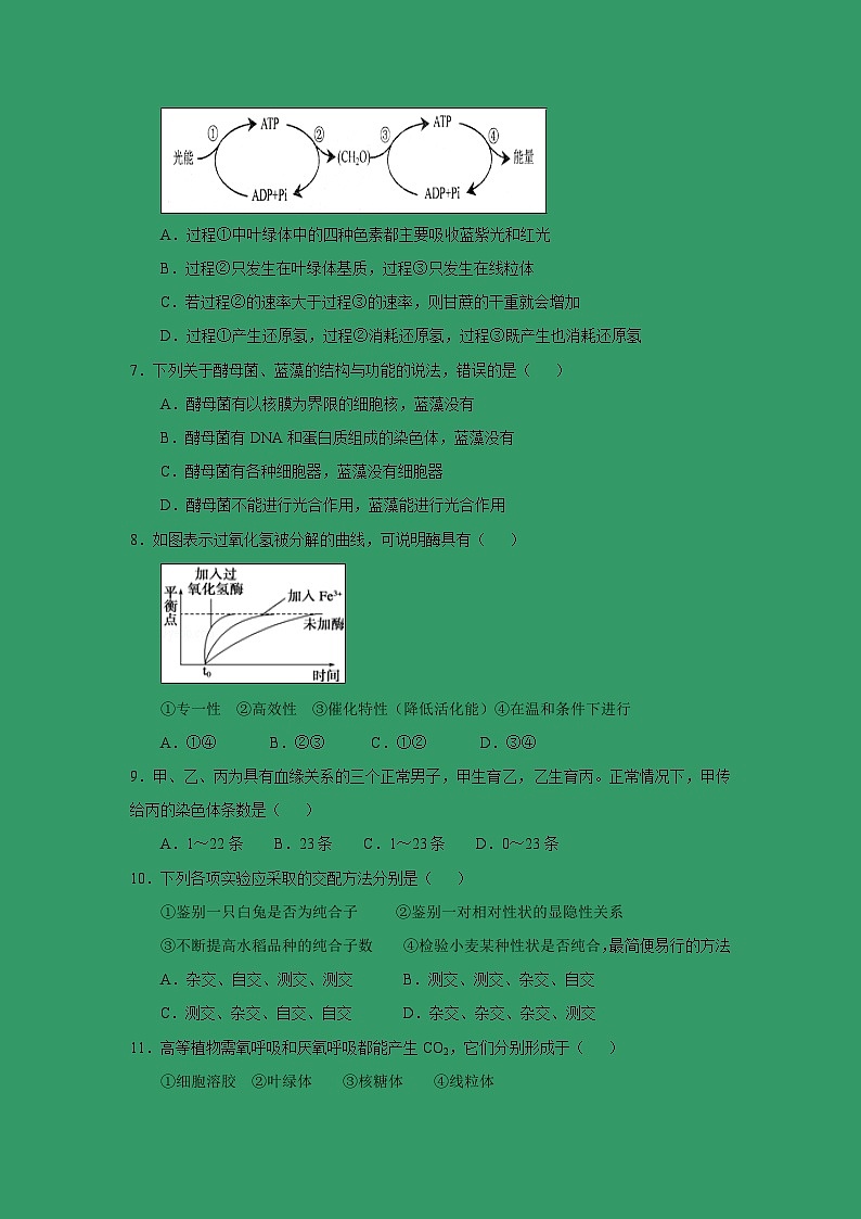 【生物】浙江省慈溪市三山高级中学2018-2019学年高二下学期第一次月考试题第2页