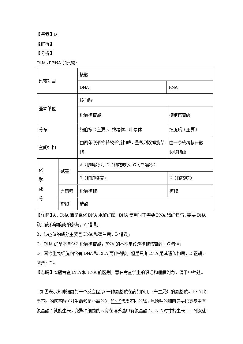 【生物】浙江省东阳中学2018-2019学年高二（3月）阶段性检测试题（解析版）03