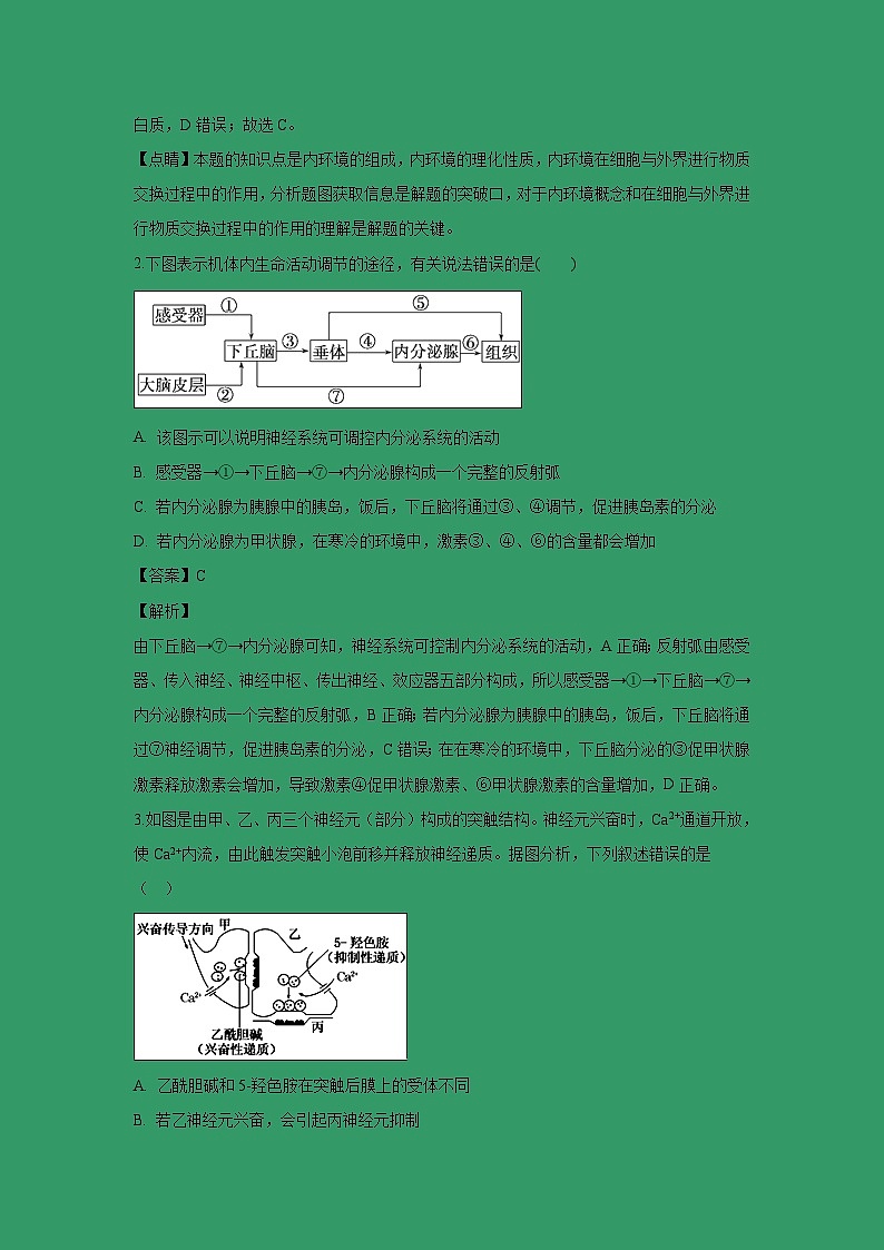 【生物】江西省南昌市八一中学、洪都中学、十七中、实验中学四校2018-2019学年高二下学期3月联考试题（解析版）第2页
