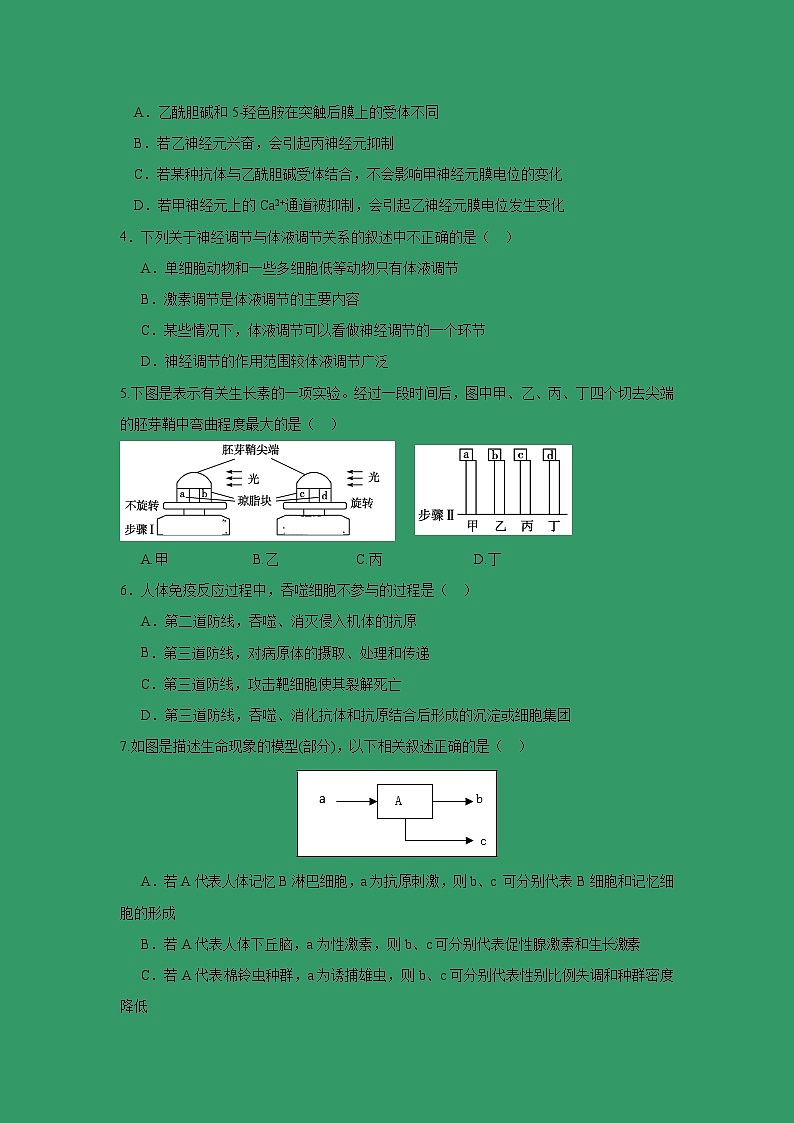【生物】江西省南昌市八一中学、洪都中学、十七中、实验中学四校2018-2019学年高二3月联考试题02