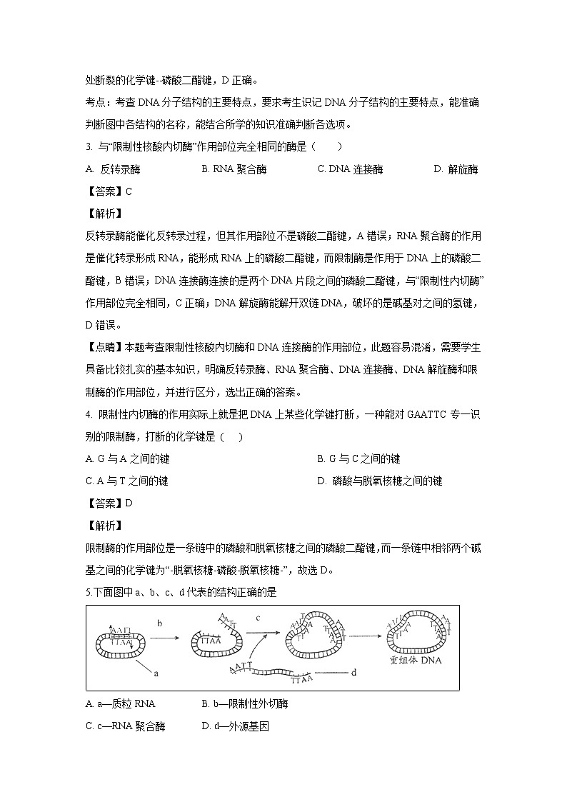 【生物】吉林省吉林市第五十五中学2018-2019学年高二3月月考试题（解析版）第2页
