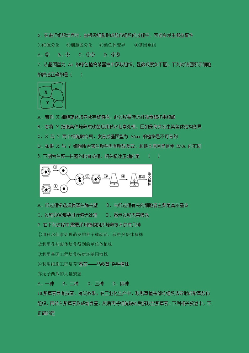 【生物】山东省淄博市淄川中学2018-2019学年高二下学期第一次月考试题02
