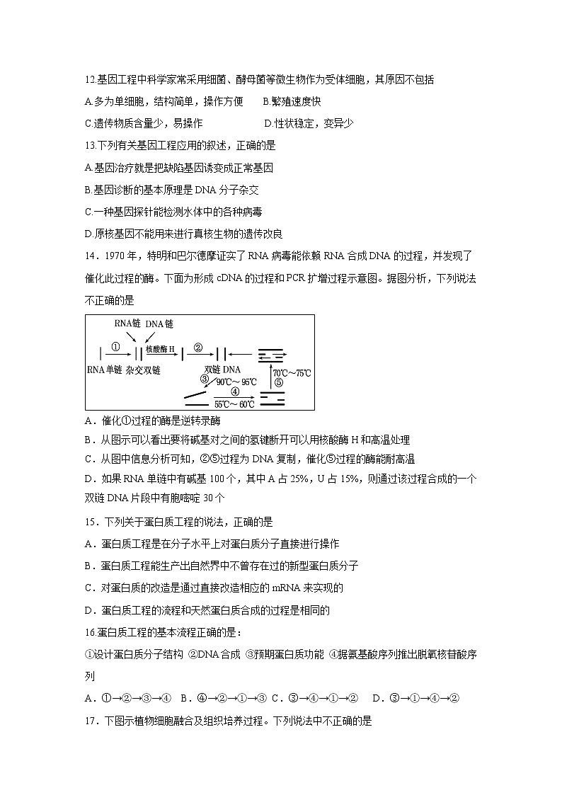 【生物】山西省太原市第五中学2018-2019学年高二下学期阶段性检测（5月）（理）03