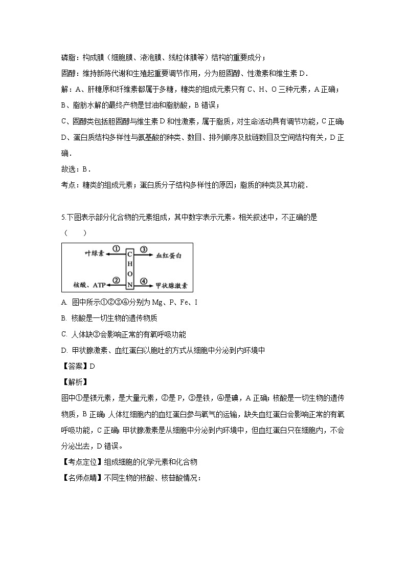 【生物】江苏省海安高级中学2018-2019学年高二下学期3月月考试题 （解析版）03
