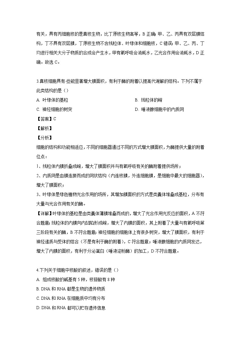 【生物】江苏省泰州中学2018-2019学年高二下学期第二次月考试题（解析版）02