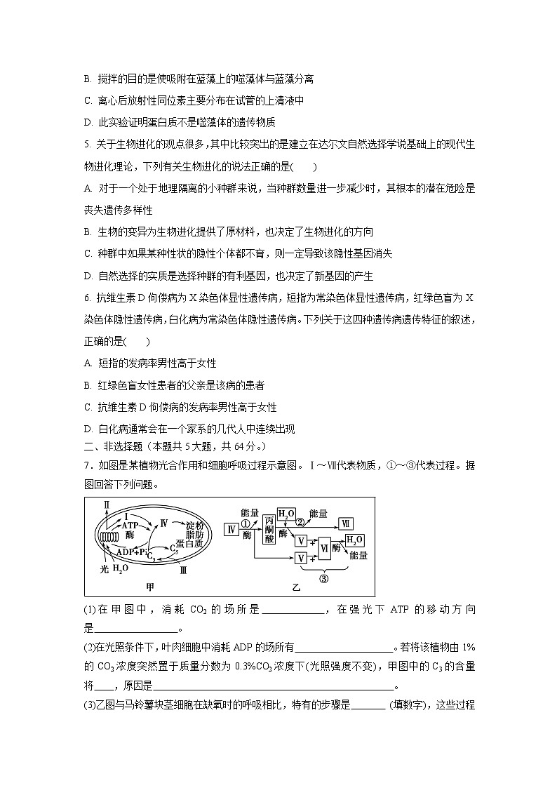 【生物】广东省江门市第二中学2018-2019学年高二5月月考（理）试题02