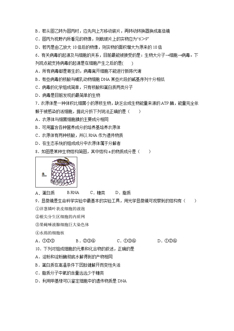 【生物】河北省邯郸大名一中2018-2019高二6月月考试卷02