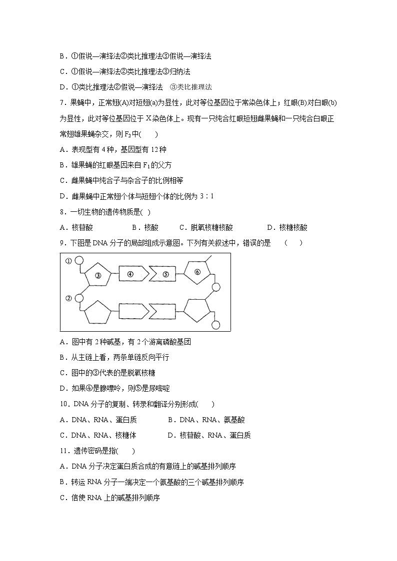 【生物】甘肃省武威市第六中学2018-2019学年高二下学期第二次学段考试试题02