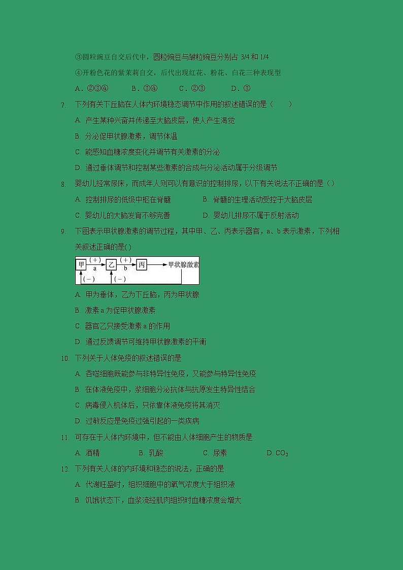 【生物】福建省泉州市泉港区第一中学2018-2019学年高二下学期第一次月考试题第2页