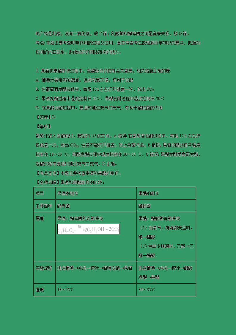 【生物】福建省厦门双十中学2018-2019学年高二下学期第一次月考试题（解析版）第2页