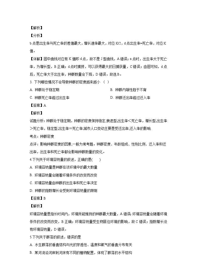 【生物】福建省漳州市东山县第二中学2018-2019学年高二下学期第一次月考试题 （解析版）第2页