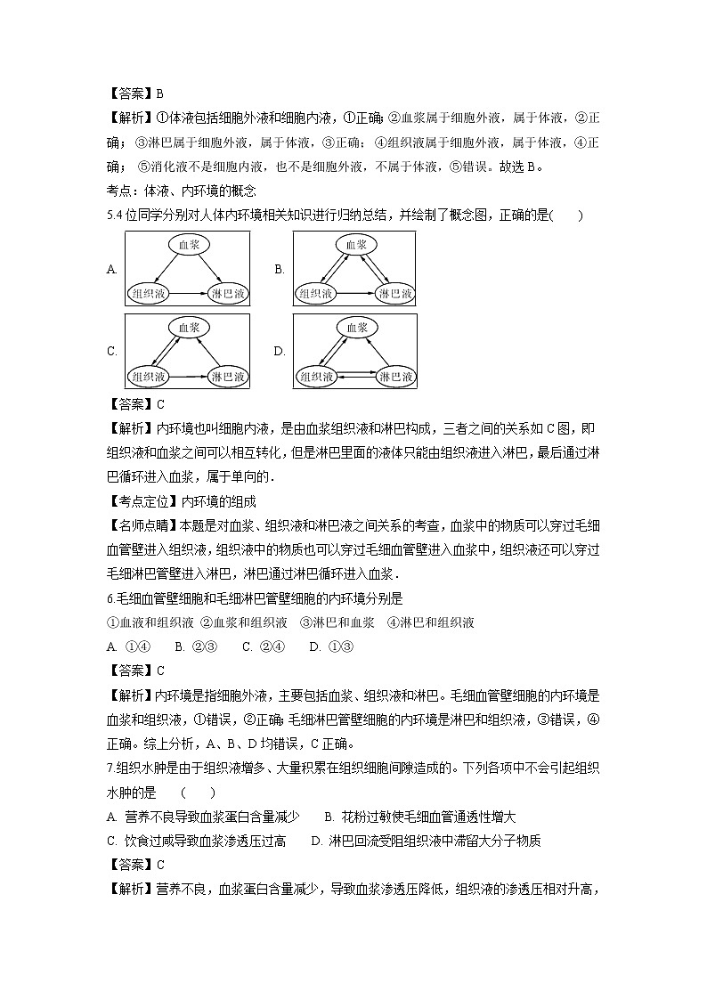 【生物】青海省西宁市第四高级中学2018-2019学年高二上学期第一次月考试题（解析版）02