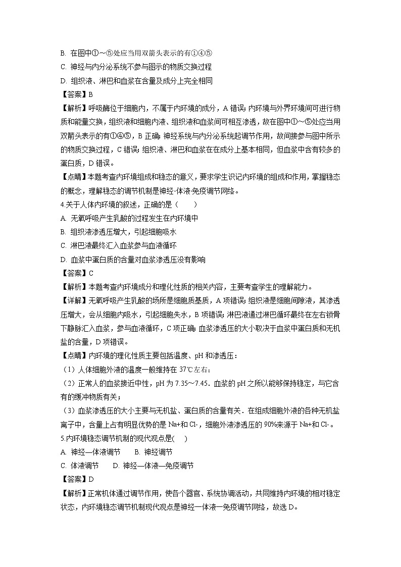 【生物】山东省德州市夏津第一中学2018-2019学年高二上学期第一次月考试题（解析版）02