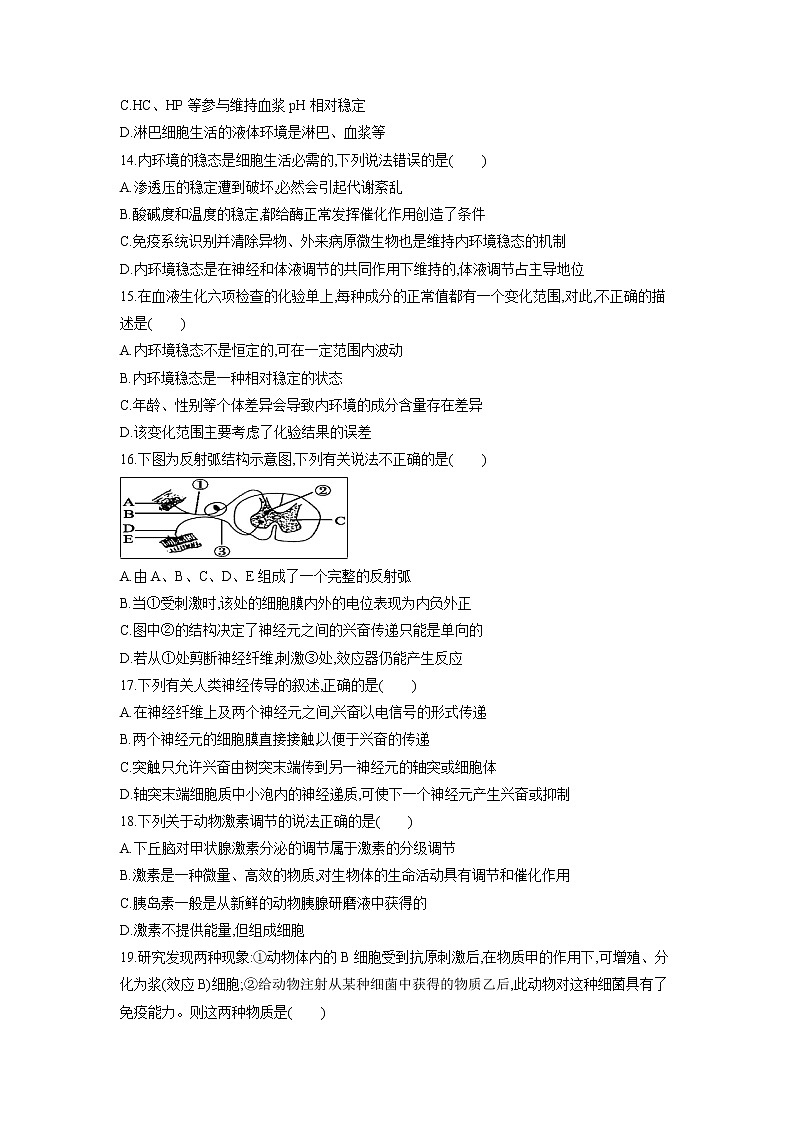 【生物】山东省日照青山学校2018-2019学年高二上学期第一次月考试题03