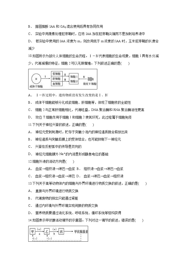 【生物】云南省武定县第一中学2018-2019学年高二上学期12月月考试题03
