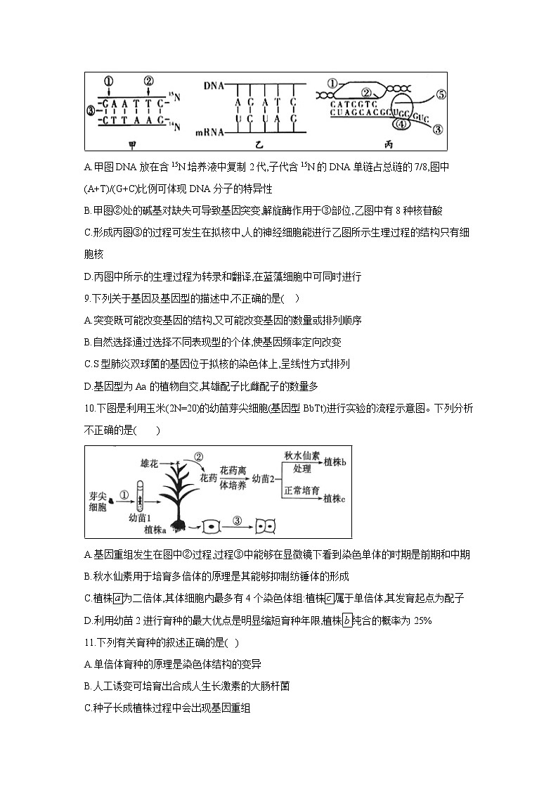 【生物】河南省中牟县第一高级中学2018-2019学年高二上学期第十二次双周考（实验班）试卷第3页