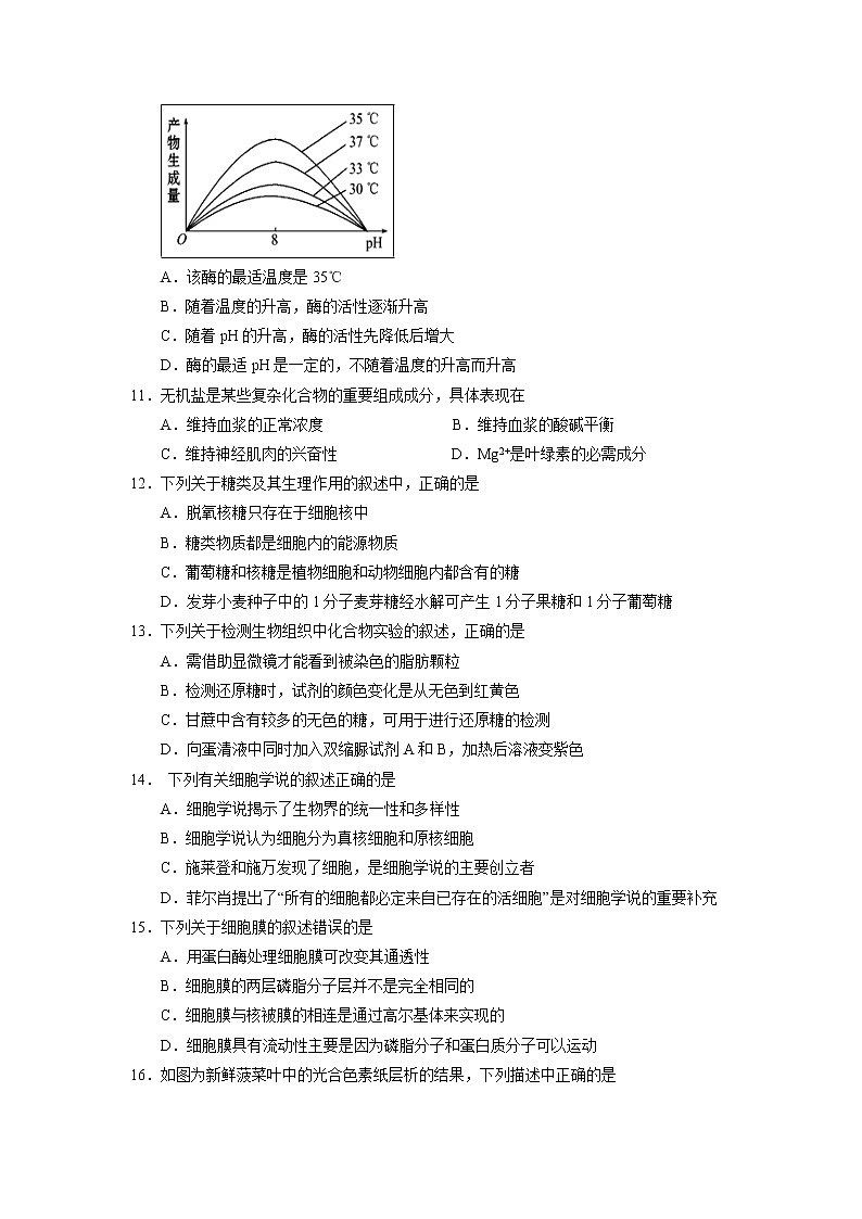【生物】湖北省利川市第五中学2018-2019学年高二9月月考试题03