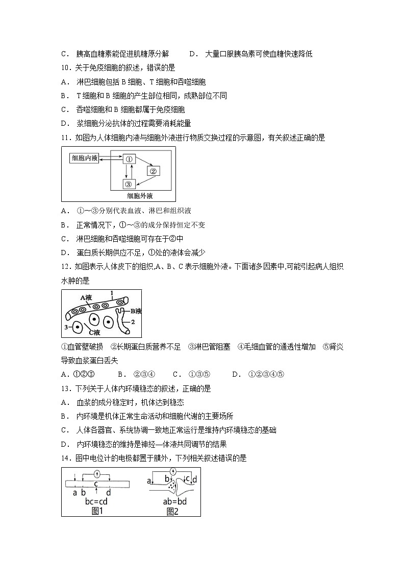 【生物】湖南省醴陵市第二中学2018-2019学年高二上学期第一次月考试题02