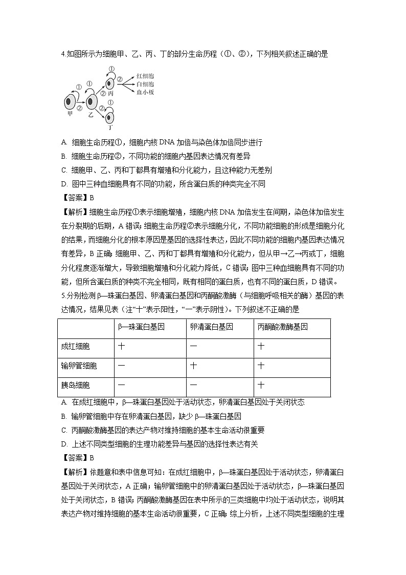 【生物】江西省南昌市第二中学2018-2019学年高二上学期第一次月考试题（解析版）03
