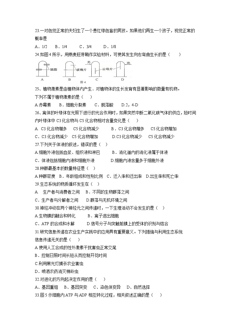 【生物】吉林省汪清县第六中学2018-2019学年高二上学期第二次月考试题第3页