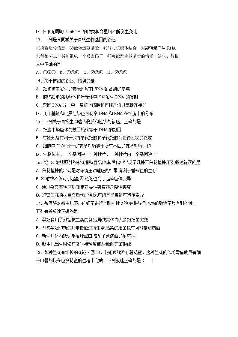 【生物】辽宁省辽阳县集美学校2018-2019学年高二上学期第一次月考（假期验收）试题第3页