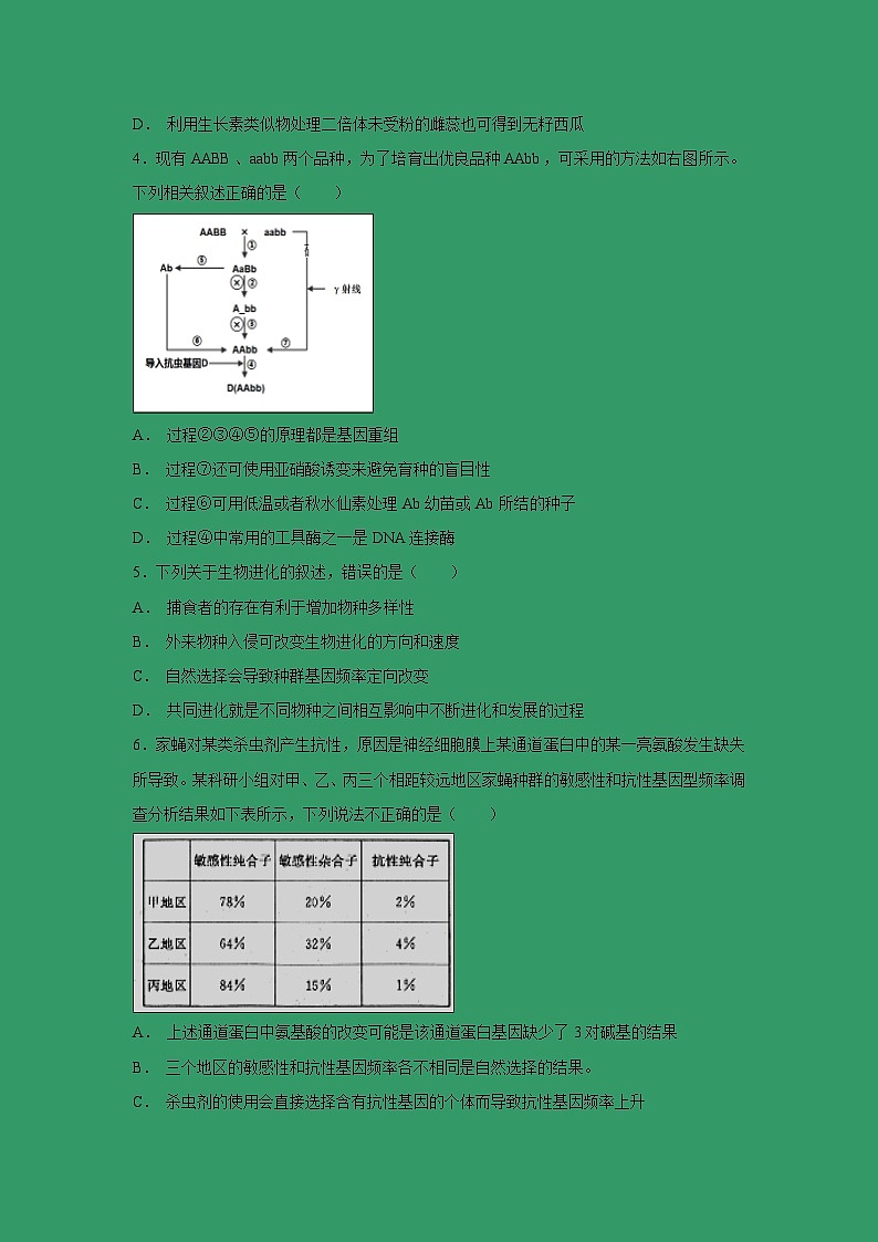 【生物】辽宁省实验中学东戴河分校2018-2019学年高二12月月考试题第2页