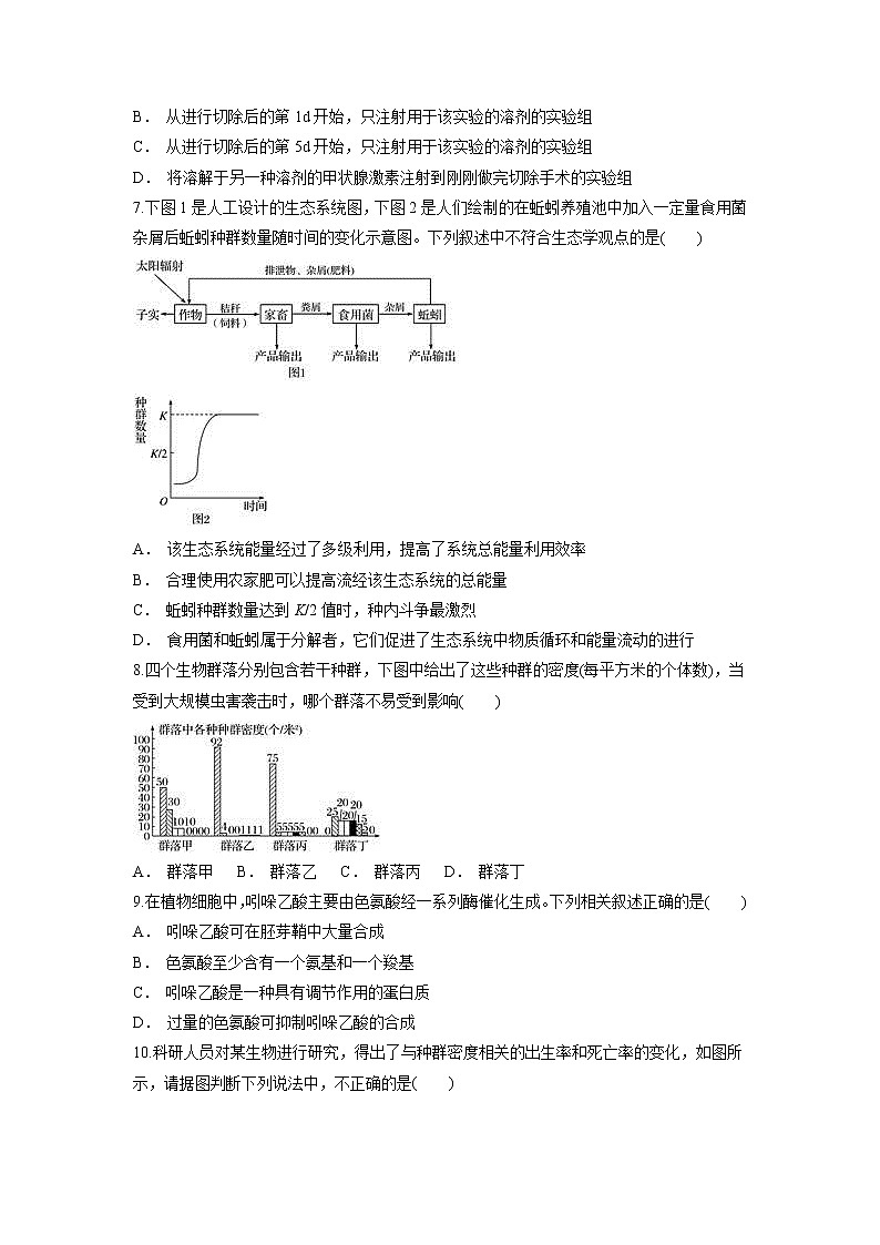 【生物】贵州省普定县第一中学2018-2019学年高二上学期12月月考试题02