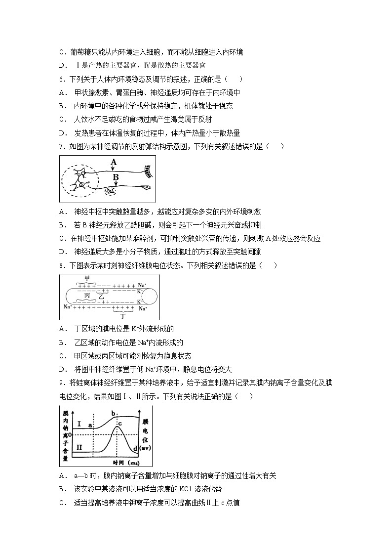 【生物】广东省深圳市耀华实验学校2018-2019学年高二上学期第一次月考试题02