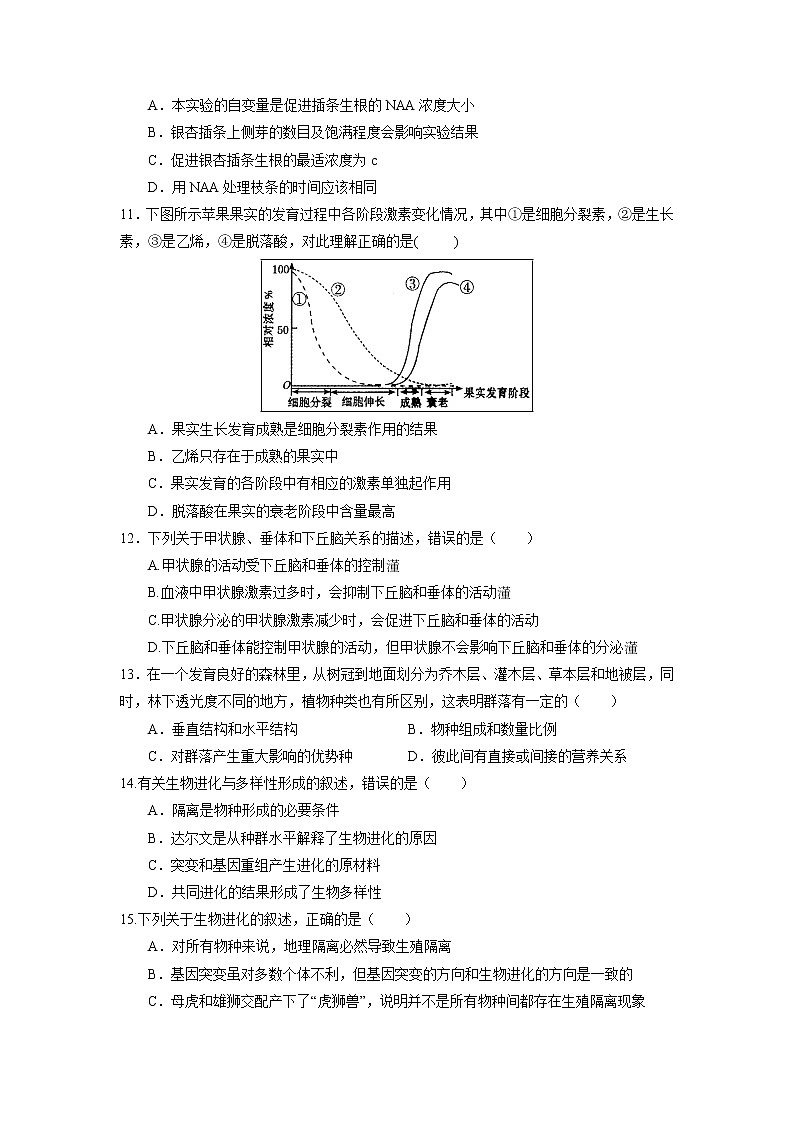 【生物】河南省林州市第一中学2018-2019学年高二下学期开学考试试题第3页