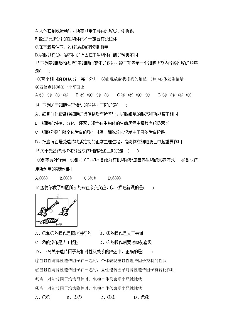 【生物】福建省霞浦第一中学2018-2019学年高二上学期第二次月考试题（A卷）03