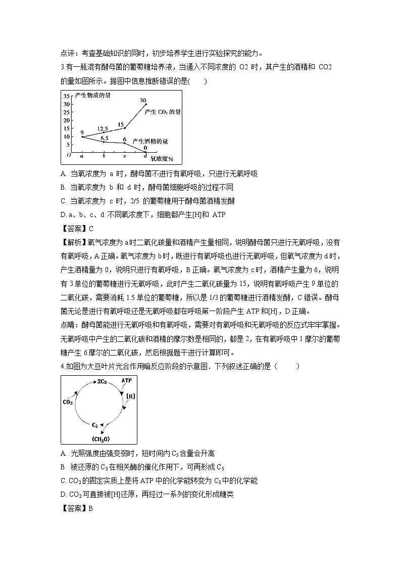 【生物】甘肃省会宁县第一中学2018-2019学年高二上学期第一次月考试题（解析版）02