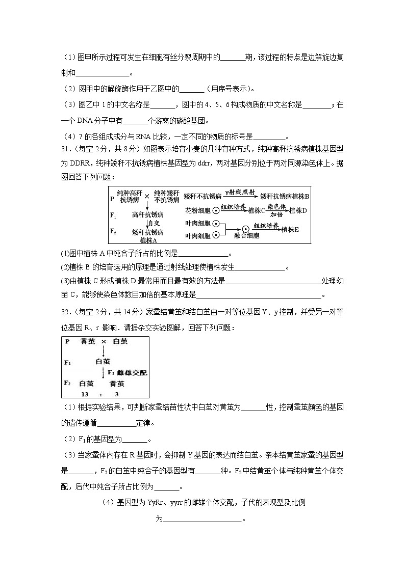 【生物】四川省三台中学实验学校2018-2019学年高二上学期入学考试试题第3页
