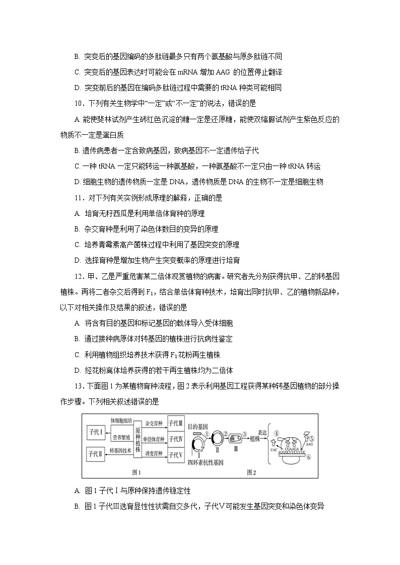 【生物】广东省梅州市水寨中学2019-2020学年高二上学期期中考试试卷第3页